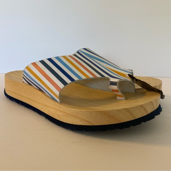 NWOT Free People Striped Woodlands Platform Clog Sandal - Picture 8 of 11